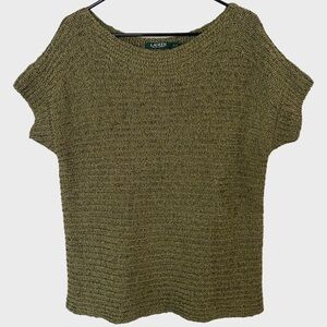 Ralph Lauren Women’s Olive Green Scoop neck Knit Sweater